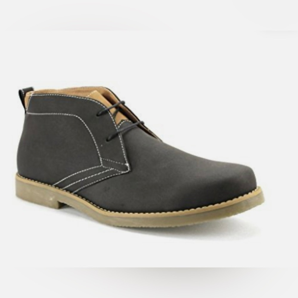 Polar Fox Men’s grey casual ankle high desert chukka lace up dress boot . NIB